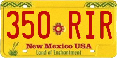NM license plate 350RIR