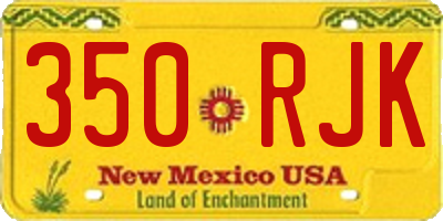 NM license plate 350RJK