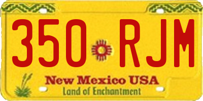 NM license plate 350RJM