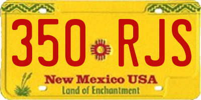 NM license plate 350RJS