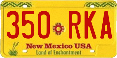 NM license plate 350RKA
