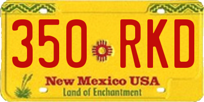 NM license plate 350RKD