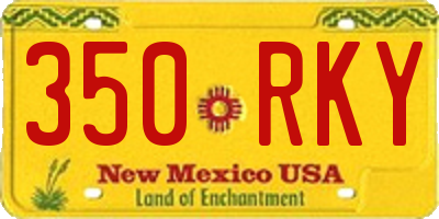 NM license plate 350RKY