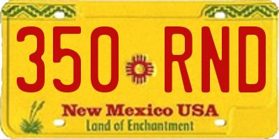NM license plate 350RND