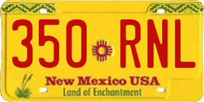 NM license plate 350RNL