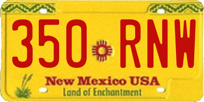 NM license plate 350RNW