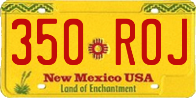 NM license plate 350ROJ