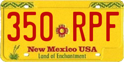 NM license plate 350RPF