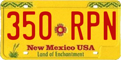 NM license plate 350RPN