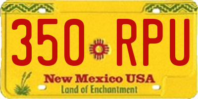 NM license plate 350RPU