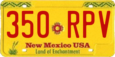 NM license plate 350RPV