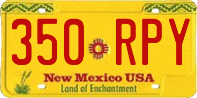 NM license plate 350RPY