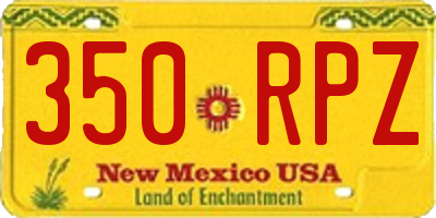 NM license plate 350RPZ
