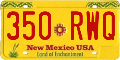 NM license plate 350RWQ
