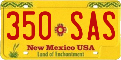 NM license plate 350SAS