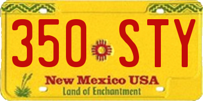 NM license plate 350STY