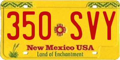 NM license plate 350SVY