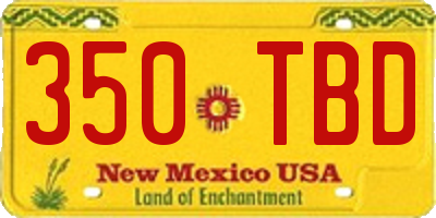 NM license plate 350TBD