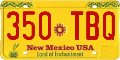 NM license plate 350TBQ