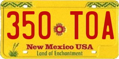 NM license plate 350TOA
