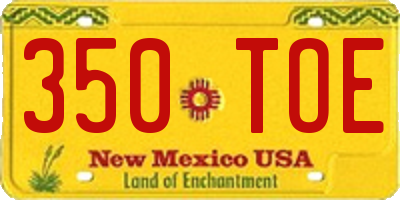 NM license plate 350TOE