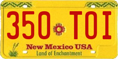 NM license plate 350TOI