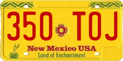 NM license plate 350TOJ