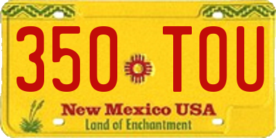 NM license plate 350TOU