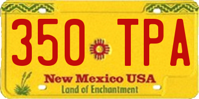 NM license plate 350TPA