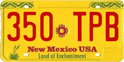 NM license plate 350TPB