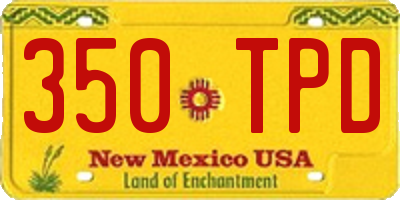 NM license plate 350TPD