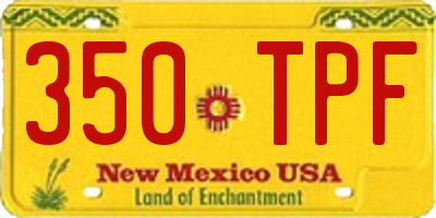 NM license plate 350TPF