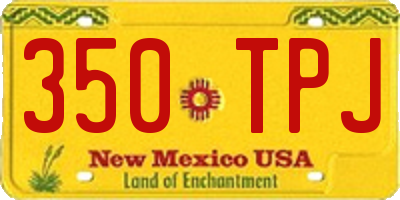 NM license plate 350TPJ