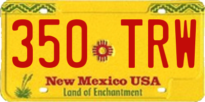 NM license plate 350TRW