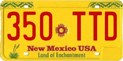 NM license plate 350TTD