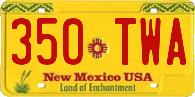 NM license plate 350TWA
