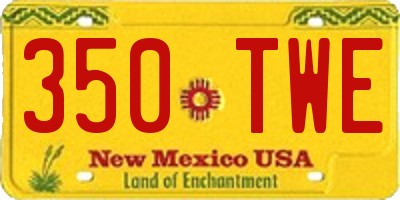 NM license plate 350TWE