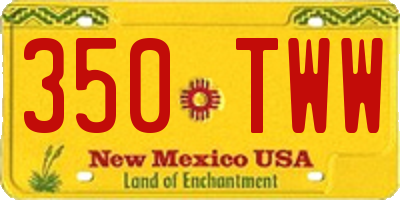 NM license plate 350TWW