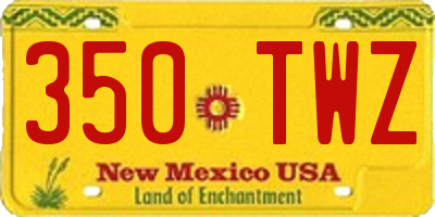 NM license plate 350TWZ