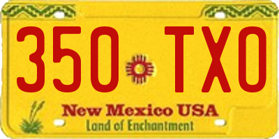 NM license plate 350TXO