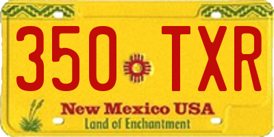 NM license plate 350TXR