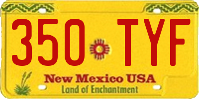 NM license plate 350TYF