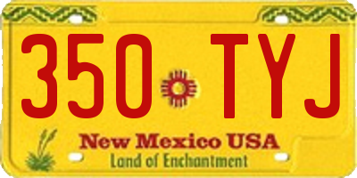 NM license plate 350TYJ