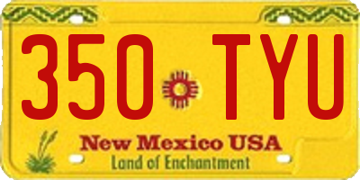 NM license plate 350TYU