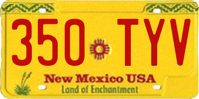 NM license plate 350TYV