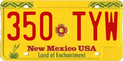 NM license plate 350TYW