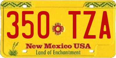 NM license plate 350TZA
