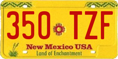 NM license plate 350TZF