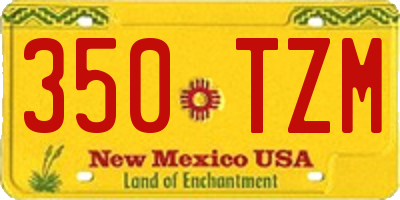 NM license plate 350TZM