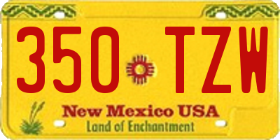 NM license plate 350TZW